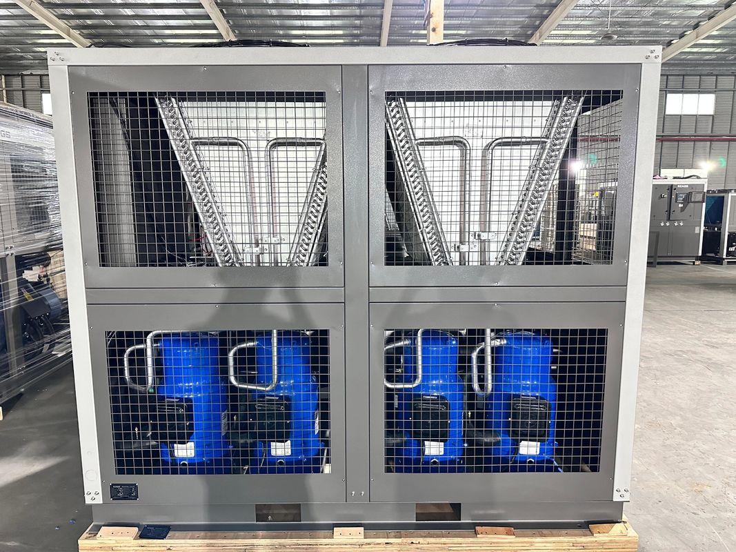 Fabrikzulieferung 60HP Luftgekühlter industrieller Wasserkühler 60 Tonnen Roll-Typ Glycol-Kühler mit vier Roll-Kompressoren