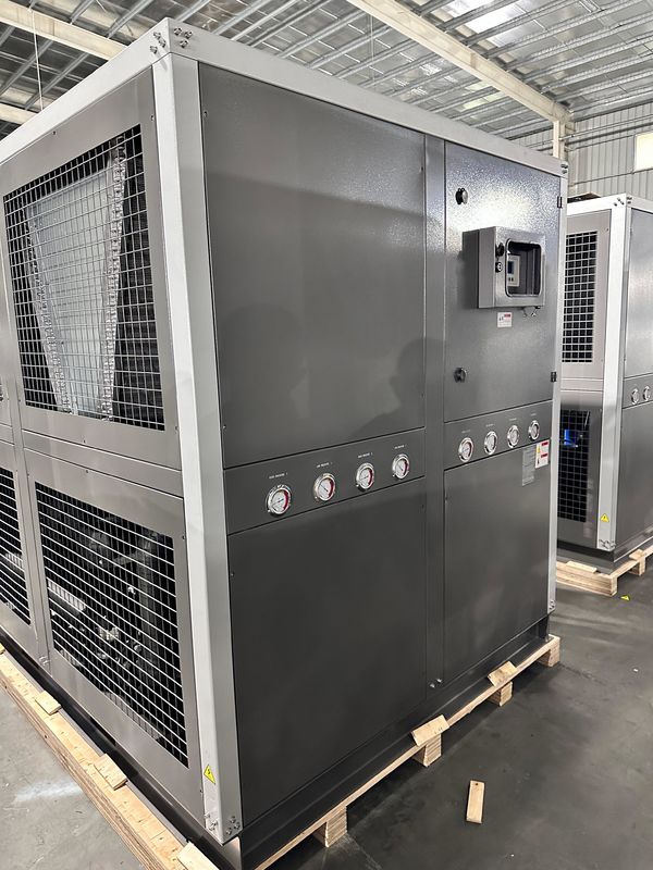 Fabrikzulieferung 60HP Luftgekühlter industrieller Wasserkühler 60 Tonnen Roll-Typ Glycol-Kühler mit vier Roll-Kompressoren