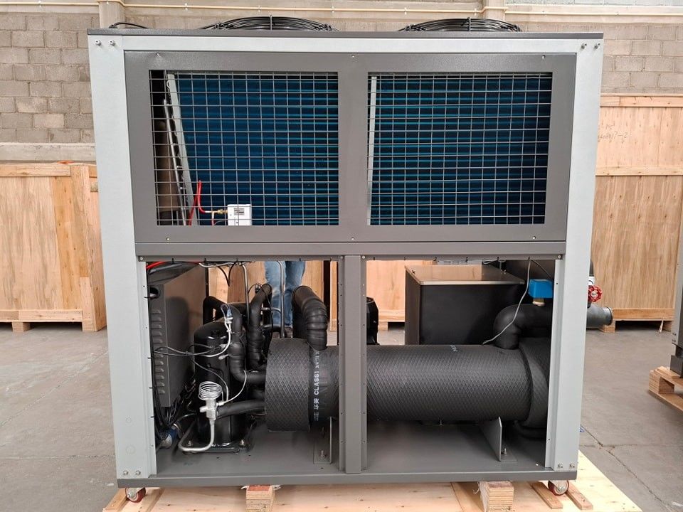 5HP Industriewasserkühler Kunststoffverarbeitung 5RT Luftgekühlter Kühler für pharmazeutische chemische Kühlung Kupferrohrkondensator