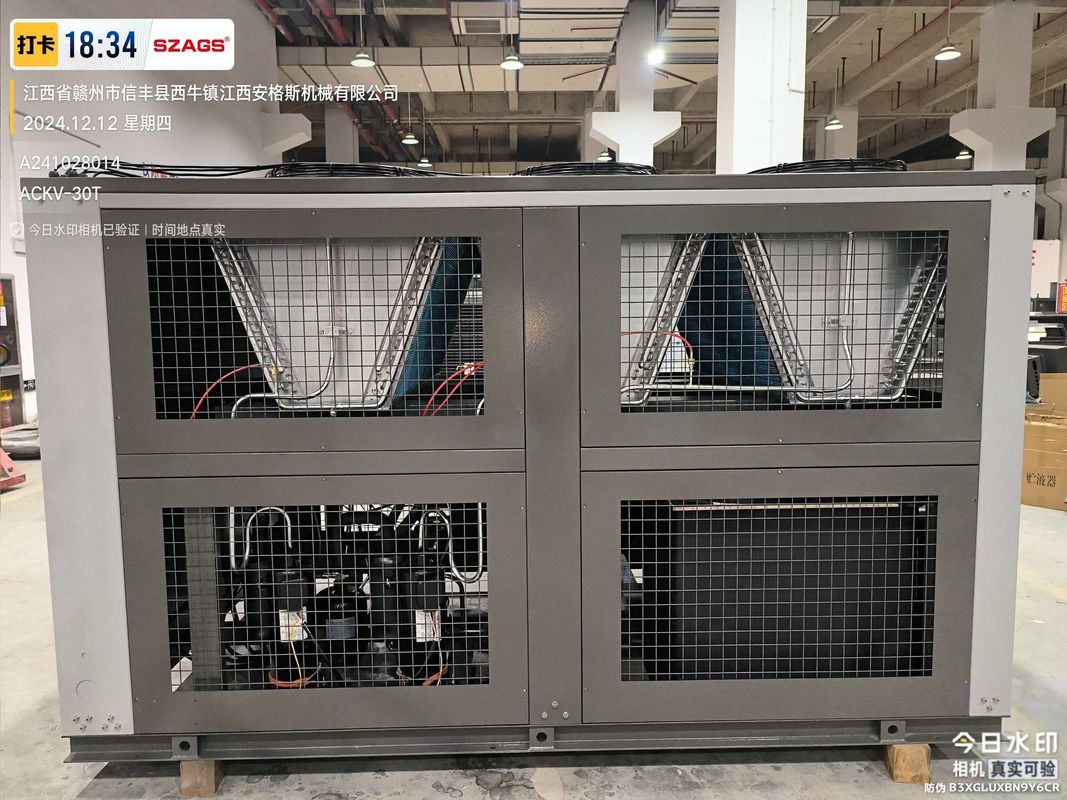 Hocheffiziente 30HP luftgekühlte Roll-Industrialinverter-Kühler für die Kunststoffspritzgießerei und Lebensmittelverarbeitung
