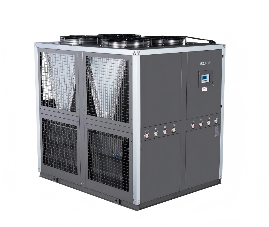 40RT Luftgekühlter industrieller Glykol-Kühler Energieeffizienter Roll-Typ-Kühler mit 4 Kompressoren für Extrusionsmaschinen